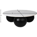  Meridian Treviso White Marble Top And Mango Wood Base Coffee Table IMAGE 7