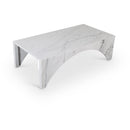  Meridian Palermo White Marble Coffee Table IMAGE 1