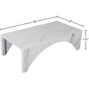  Meridian Palermo White Marble Coffee Table IMAGE 9