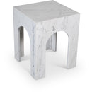  Meridian Palermo White Marble End Table IMAGE 1