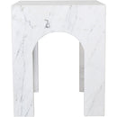  Meridian Palermo White Marble End Table IMAGE 3