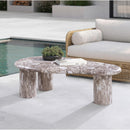  Meridian Sassari Brown Marble Finish Concrete Indoor / Outdoor Coffee Table IMAGE 2