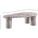  Meridian Sassari Brown Marble Finish Concrete Indoor / Outdoor Coffee Table IMAGE 7