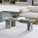  Meridian Sassari Green Marble Finish Concrete Indoor / Outdoor Coffee Table IMAGE 2