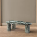  Meridian Sassari Green Marble Finish Concrete Indoor / Outdoor Coffee Table IMAGE 3