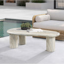  Meridian Sassari Natural Travertine Finish Concrete Indoor / Outdoor Coffee Table IMAGE 2