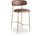  Color_Brown -- Lupita Brown Vegan Leather Upholstered Counter Stool IMAGE 1