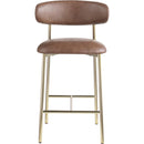  Color_Brown -- Lupita Brown Vegan Leather Upholstered Counter Stool IMAGE 3