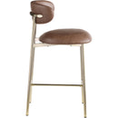  Color_Brown -- Lupita Brown Vegan Leather Upholstered Counter Stool IMAGE 4
