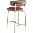  Color_Brown -- Lupita Brown Vegan Leather Upholstered Counter Stool IMAGE 6