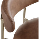  Color_Brown -- Lupita Brown Vegan Leather Upholstered Counter Stool IMAGE 7