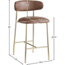 Color_Brown -- Lupita Brown Vegan Leather Upholstered Counter Stool IMAGE 8