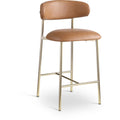  Color_Cognac -- Lupita Cognac Vegan Leather Upholstered Counter Stool IMAGE 1