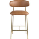  Color_Cognac -- Lupita Cognac Vegan Leather Upholstered Counter Stool IMAGE 3