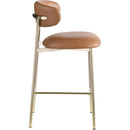  Color_Cognac -- Lupita Cognac Vegan Leather Upholstered Counter Stool IMAGE 4