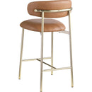  Color_Cognac -- Lupita Cognac Vegan Leather Upholstered Counter Stool IMAGE 6