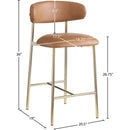  Color_Cognac -- Lupita Cognac Vegan Leather Upholstered Counter Stool IMAGE 8