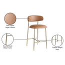  Color_Cognac -- Lupita Cognac Vegan Leather Upholstered Counter Stool IMAGE 9