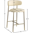  Color_Cream -- Lupita Cream Vegan Leather Upholstered Counter Stool IMAGE 8