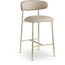 Meridian Lupita Taupe Vegan Leather Counter Stool IMAGE 1