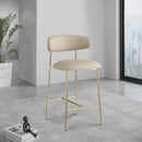  Color_Taupe -- Lupita Taupe Vegan Leather Upholstered Counter Stool IMAGE 2