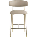  Color_Taupe -- Lupita Taupe Vegan Leather Upholstered Counter Stool IMAGE 3