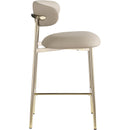  Color_Taupe -- Lupita Taupe Vegan Leather Upholstered Counter Stool IMAGE 4