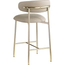  Color_Taupe -- Lupita Taupe Vegan Leather Upholstered Counter Stool IMAGE 6