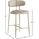  Color_Taupe -- Lupita Taupe Vegan Leather Upholstered Counter Stool IMAGE 8
