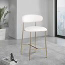  Color_White -- Lupita Off-White Vegan Leather Upholstered Counter Stool IMAGE 2