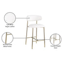  Color_White -- Lupita Off-White Vegan Leather Upholstered Counter Stool IMAGE 9