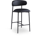 Meridian Lupita Black Vegan Leather Counter Stool IMAGE 1