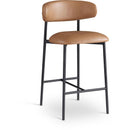  Color_Cognac -- Lupita Cognac Vegan Leather Upholstered Counter Stool IMAGE 1