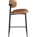  Color_Cognac -- Lupita Cognac Vegan Leather Upholstered Counter Stool IMAGE 4