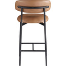  Color_Cognac -- Lupita Cognac Vegan Leather Upholstered Counter Stool IMAGE 5