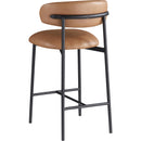  Color_Cognac -- Lupita Cognac Vegan Leather Upholstered Counter Stool IMAGE 6