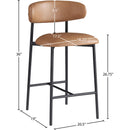  Color_Cognac -- Lupita Cognac Vegan Leather Upholstered Counter Stool IMAGE 8