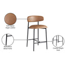  Color_Cognac -- Lupita Cognac Vegan Leather Upholstered Counter Stool IMAGE 9