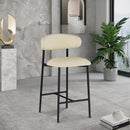  Color_Cream -- Lupita Cream Vegan Leather Upholstered Counter Stool IMAGE 2