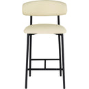  Color_Cream -- Lupita Cream Vegan Leather Upholstered Counter Stool IMAGE 3