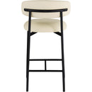  Color_Cream -- Lupita Cream Vegan Leather Upholstered Counter Stool IMAGE 5