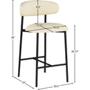  Color_Cream -- Lupita Cream Vegan Leather Upholstered Counter Stool IMAGE 8