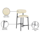  Color_Cream -- Lupita Cream Vegan Leather Upholstered Counter Stool IMAGE 9