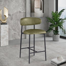  Color_Olive -- Lupita Olive Vegan Leather Upholstered Counter Stool IMAGE 2
