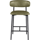  Color_Olive -- Lupita Olive Vegan Leather Upholstered Counter Stool IMAGE 3