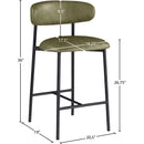  Color_Olive -- Lupita Olive Vegan Leather Upholstered Counter Stool IMAGE 8