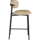  Color_Tan -- Lupita Tan Vegan Leather Upholstered Counter Stool IMAGE 4