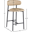 Meridian Lupita Tan Vegan Leather Counter Stool IMAGE 8