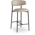  Color_Taupe -- Lupita Taupe Vegan Leather Upholstered Counter Stool IMAGE 1