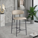  Color_Taupe -- Lupita Taupe Vegan Leather Upholstered Counter Stool IMAGE 2